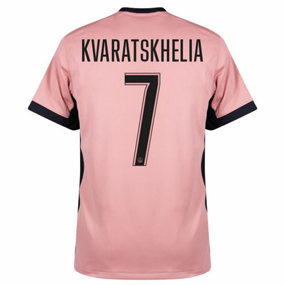 Camisola FC Paris Saint-Germain 2024-25 Alternativa Laranja UCL Versão Adepto KVARATSKHELIA #7