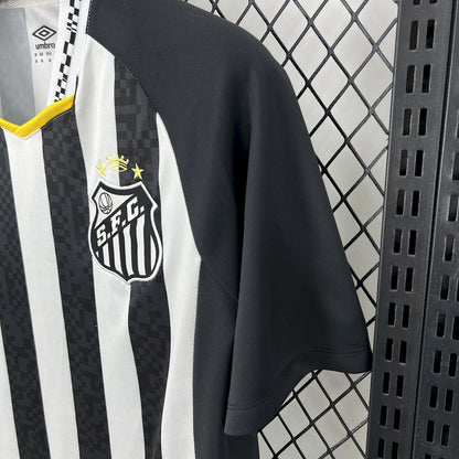 Camisola Santos FC 2025-26 Alternativa Preta/Branca Versão Adepto